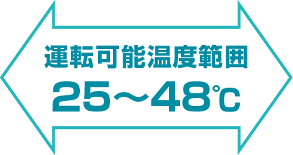 運転可能周囲温度　25℃～48℃