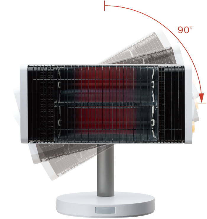 横向きに90度回転するセラムヒートの写真