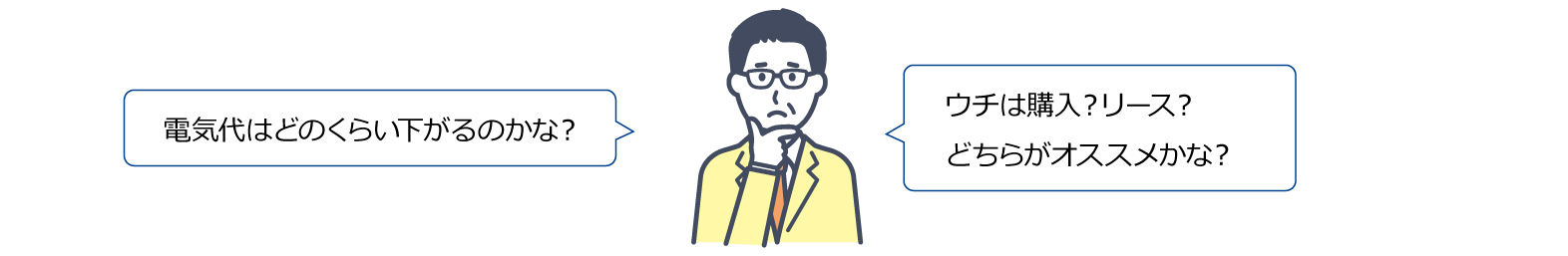 「電気代はどのくらい下がるのかな？」「ウチは購入？リース？どちらがオススメかな？」