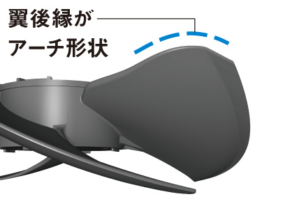 翼後縁がアーチ形状