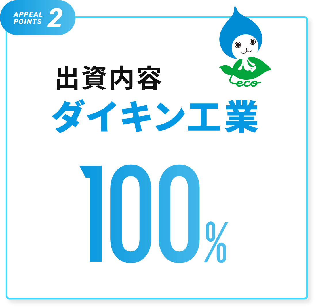 出資内容 ダイキン工業100％