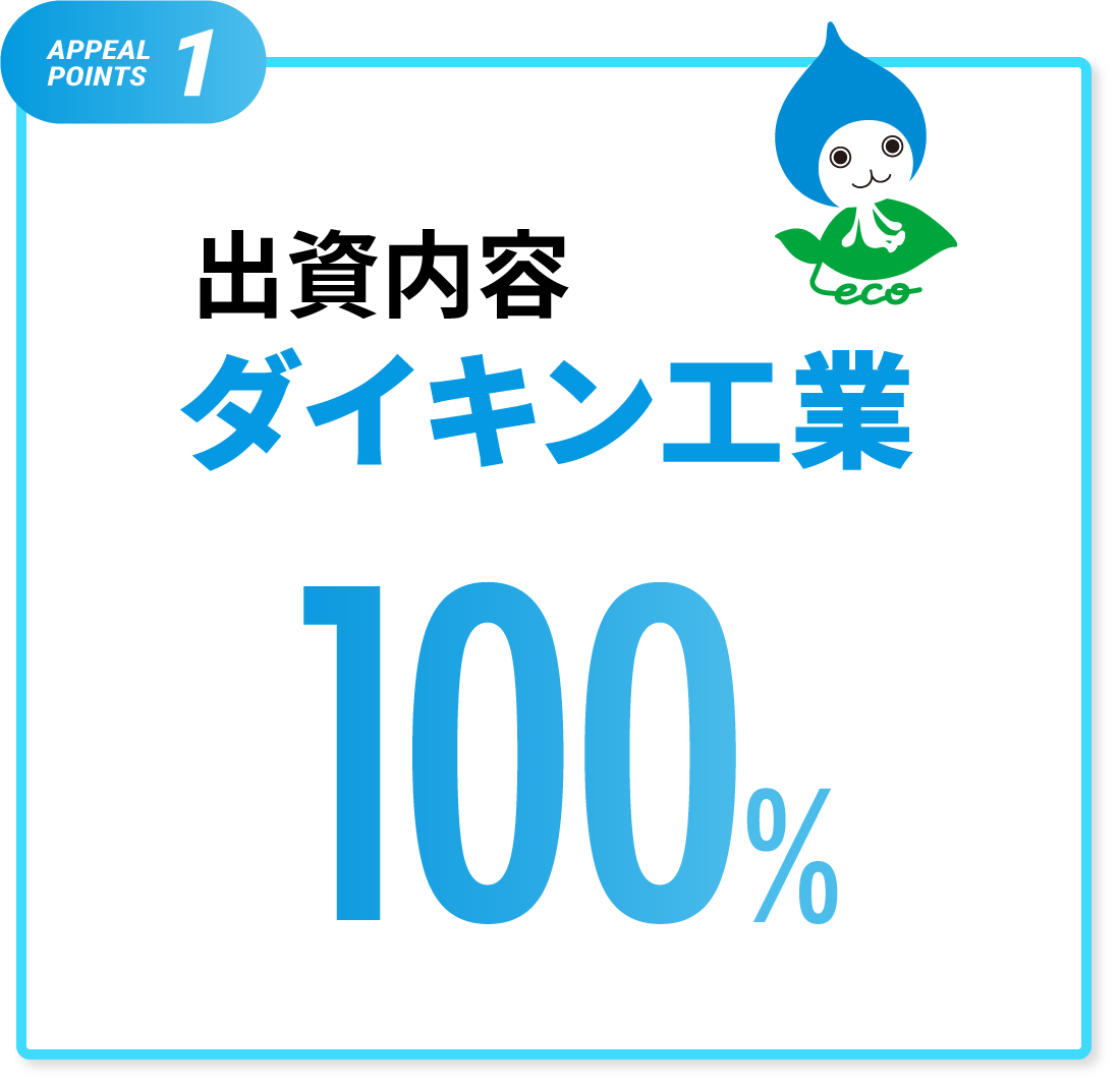出資内容 ダイキン工業100％