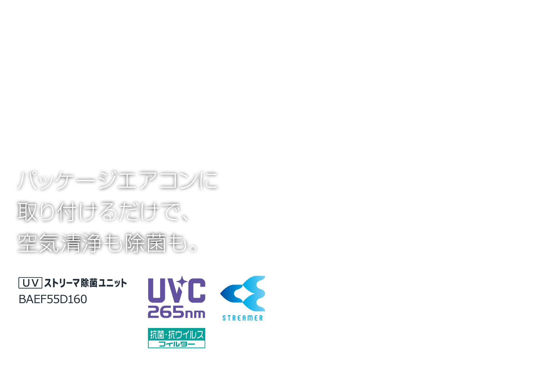 BAEF55D160 UVストリーマ除菌ユニット | 業務用空気清浄機（UV 