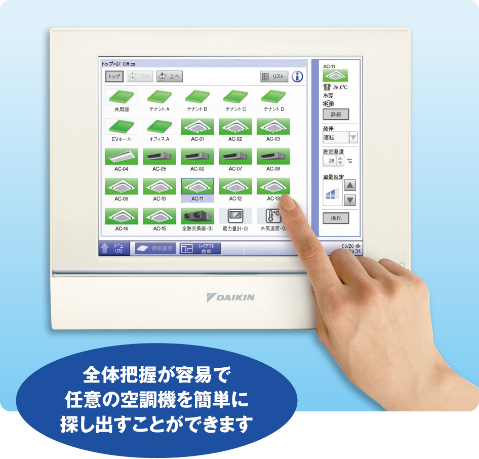 インテリジェントタッチマネージャー 集中管理機能 | 全館空調