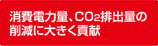 消費電力量、CO2排出量の削減に大きく貢献