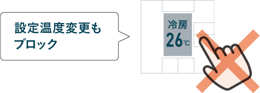 設定温度変更もブロック