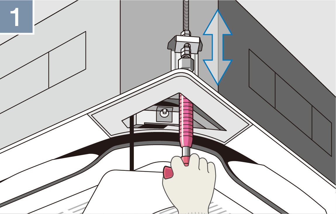 パネルを外さずに本体高さが調整できる