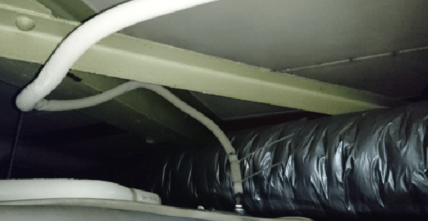 銅管を使用したドレン勾配フリー施工の画像