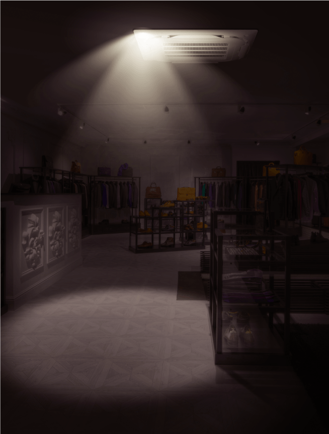 暗い部屋を照らすLEDライト