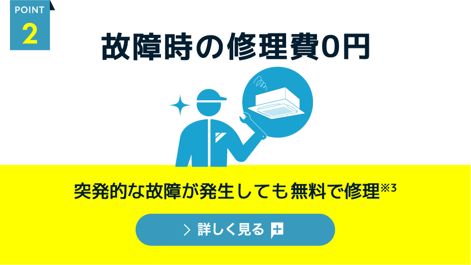 [point.2] 故障時の修理費0円 突発的な故障が発生しても無料で修理※3