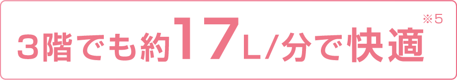 3階でも約17L/分で快適