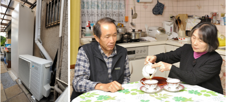 夫婦でお茶を楽しむ様子の画像