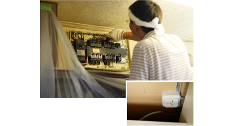 電源を引き込んでいる様子の画像