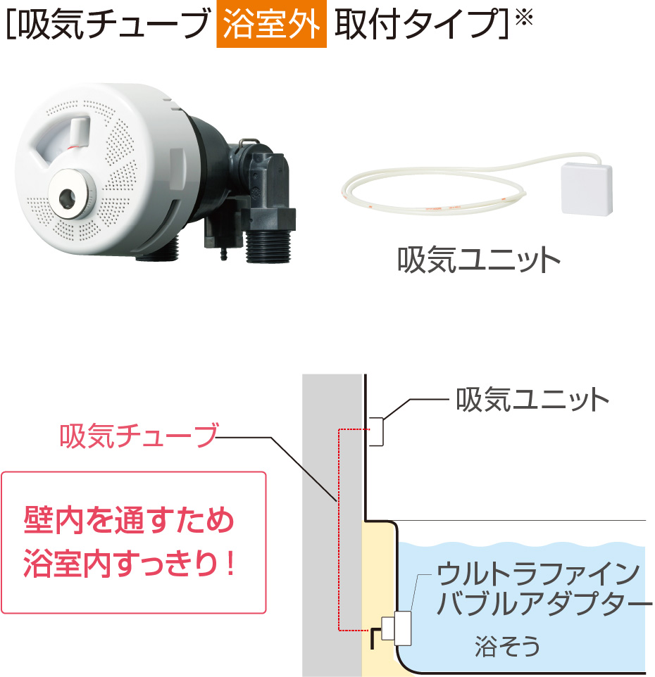 吸気チューブ浴室外 取付タイプ