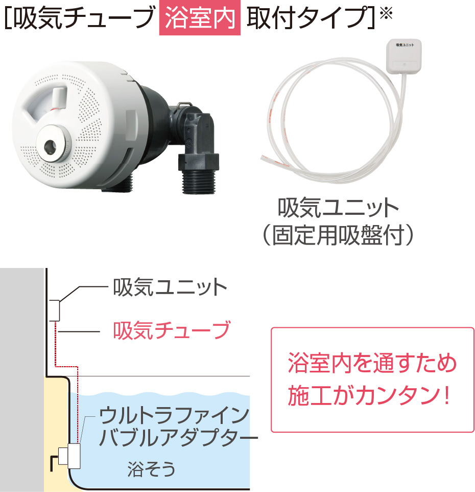 吸気チューブ浴室内 取付タイプ