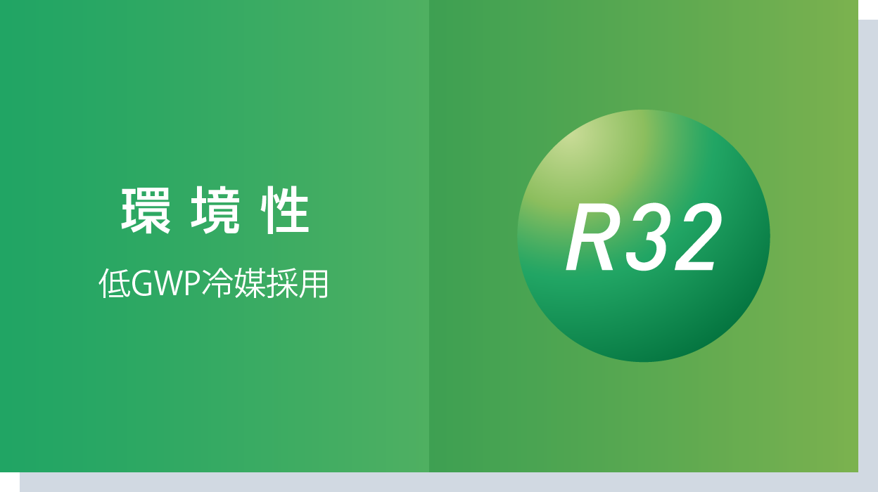 環境性　低GWP冷媒採用