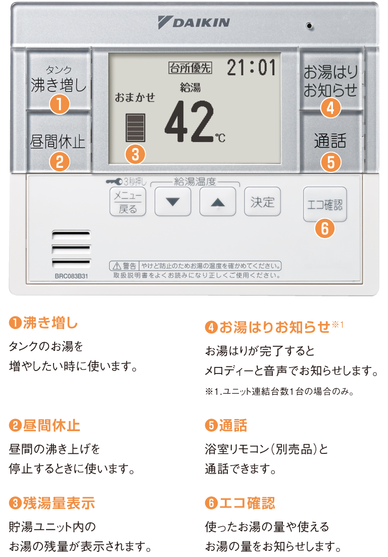 パワフル高圧給湯と高圧給湯の比較