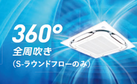 360°全周吹き（s-ラウンドフローのみ）