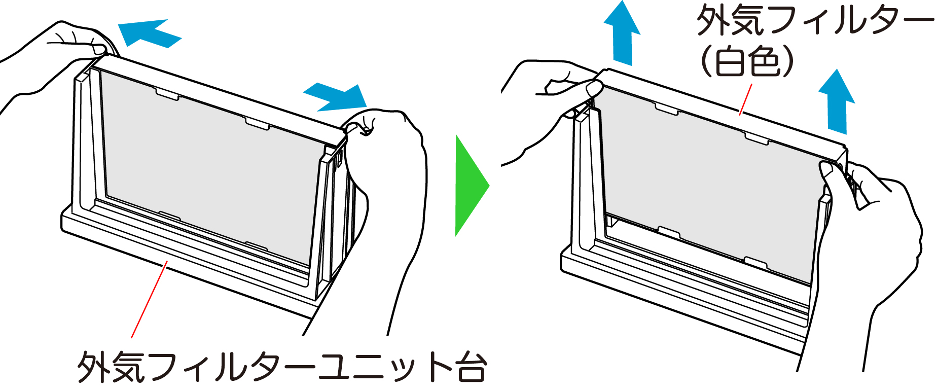 外気フィルターを外す1
