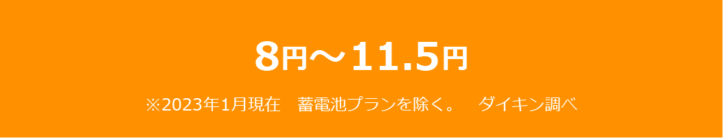 卒FIT後 10kW未満　1kWhあたりの買取価格相場（東京電力エリア）