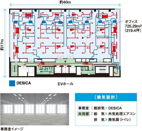 オフィス平面図／事務室イメージ