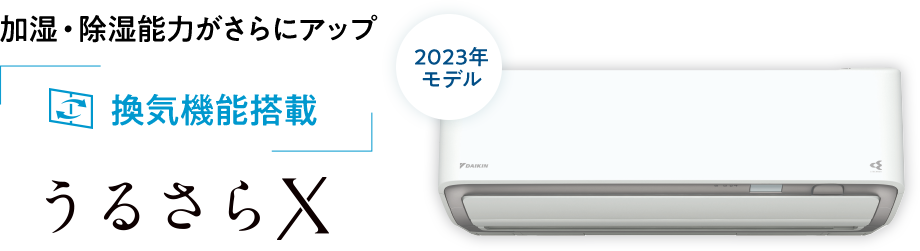 加湿・除湿能力がさらにアップ　換気機能搭載　うるさら　2023年モデル