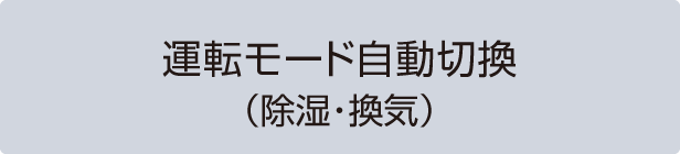 運転モード自動切換（除湿・換気）