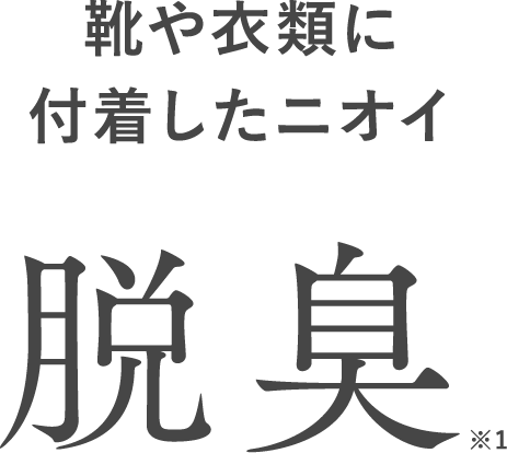 靴や衣類に付着したニオイ 脱臭※1