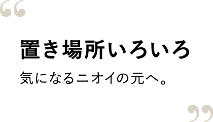置き場所いろいろ。気になるニオイの元へ。