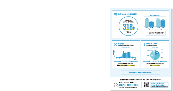 エアコン運転レポート（イメージ）