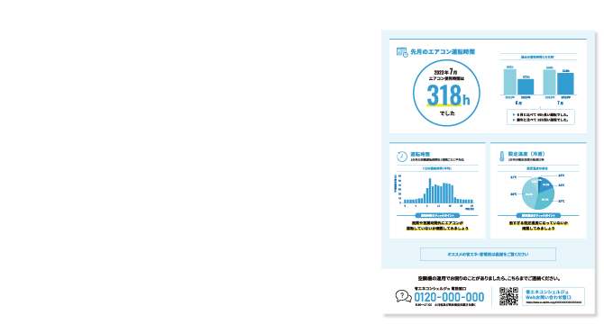 エアコン運転レポート（イメージ）