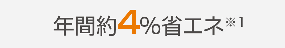 年間約4％省エネ※1