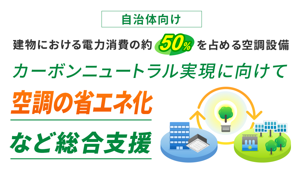 自治体向け カーボンニュートラル実現に向けて空調の省エネ化など総合支援