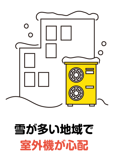 雪が多い地域で室外機が心配